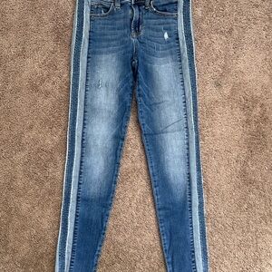 Sneak Peek Blue Skinny Jeans with Vertical Stripe